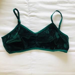 Green velvet bralette